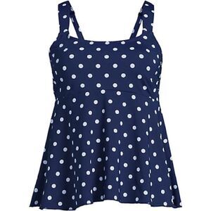 Land’s End Plus Regular size Flutter tankini adjustable Polka Dot Various